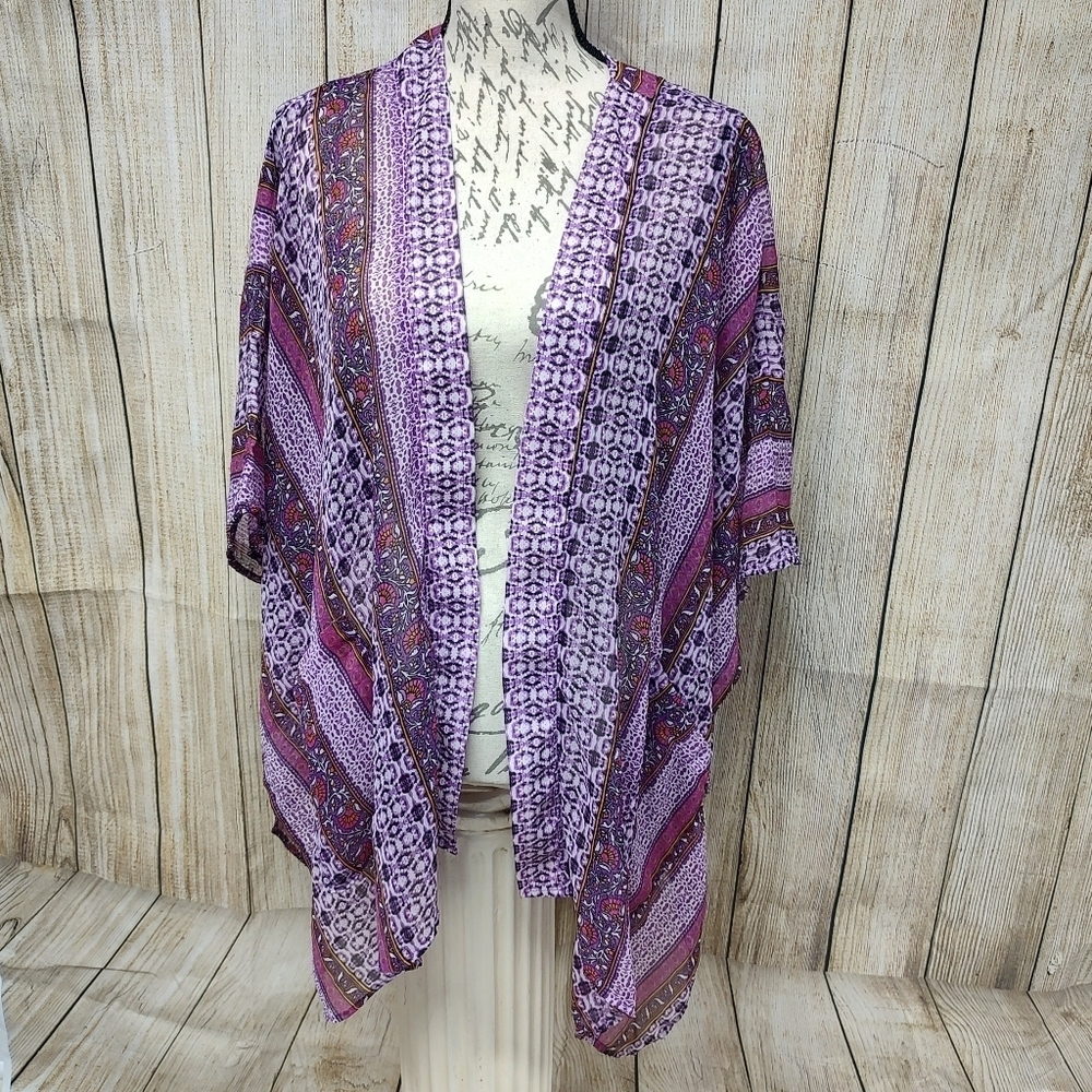 Arizona Medium Purple and Pink Swim Coverup Or Summer Kimono!
